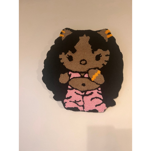 Hello Kitty Insired punch Needle Rug/ wall hanging - Picture 2 of 6